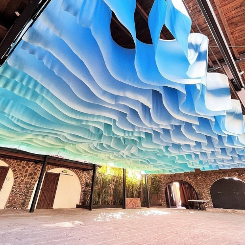 3D TEXTILE FABRIC WAVE FABRIC CEILING